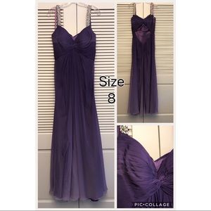 La Femme Purple Ombré Evening Gown